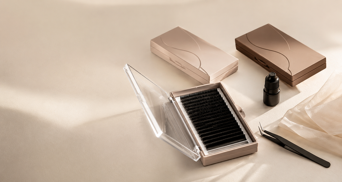 Soft Reason signature lash collection in cream and blush packaging