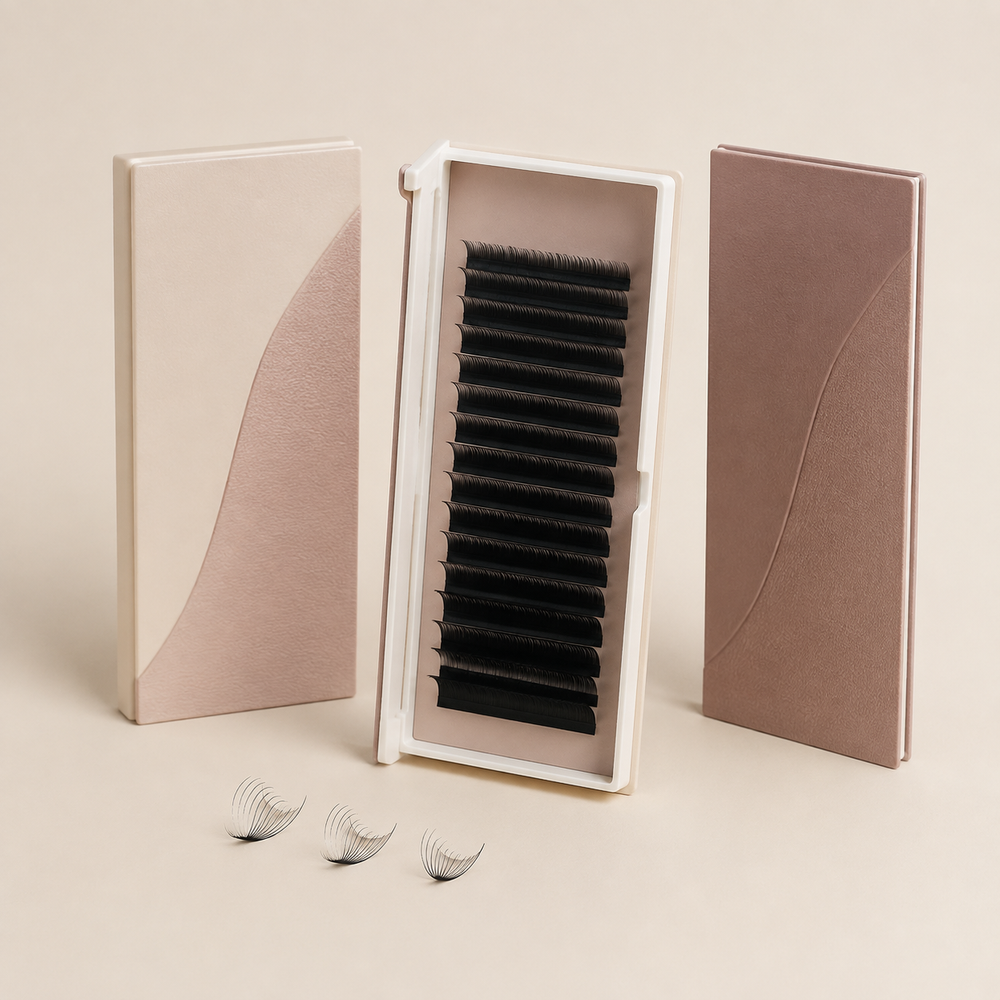 Soft Reason brown lash extension tray collection
